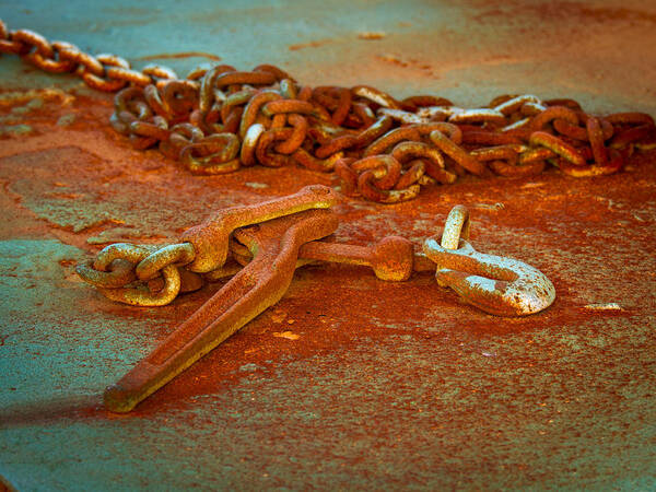 Rusty Chains Poster featuring the photograph Rust as Art by Jean Noren