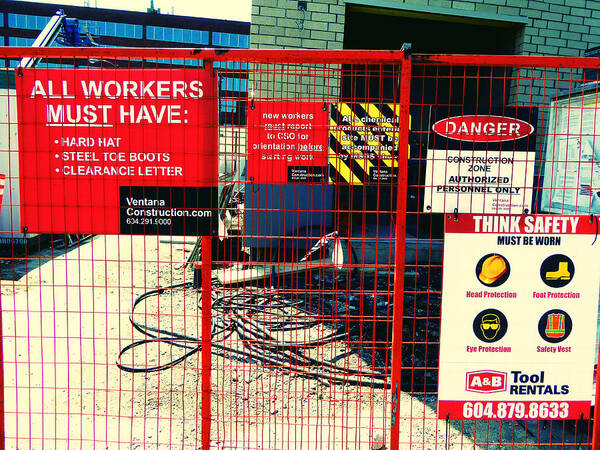Safety Poster featuring the photograph Safety Signs by Laurie Tsemak