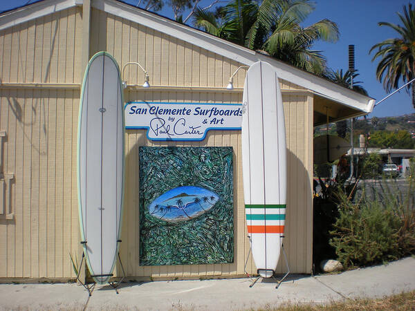 Sanclementesurfboardsphoto Poster featuring the photograph San Clemente Surfboards by Paul Carter