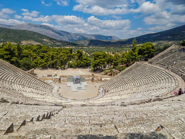 Theatre Poster featuring the photograph Sanctuary of Asklepios at Epidaurus by Joe Myeress