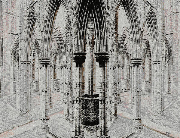 Tintern Abbey Poster featuring the digital art Sanctuary by Stephanie Grant