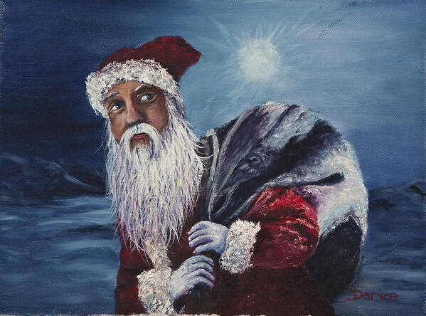 Christmas Poster featuring the painting Santa With His Pack by Darice Machel McGuire