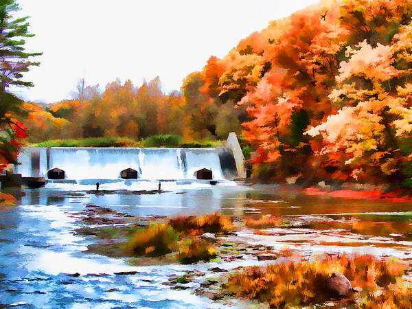 Autumn Poster featuring the photograph Scoby Dam by John Freidenberg