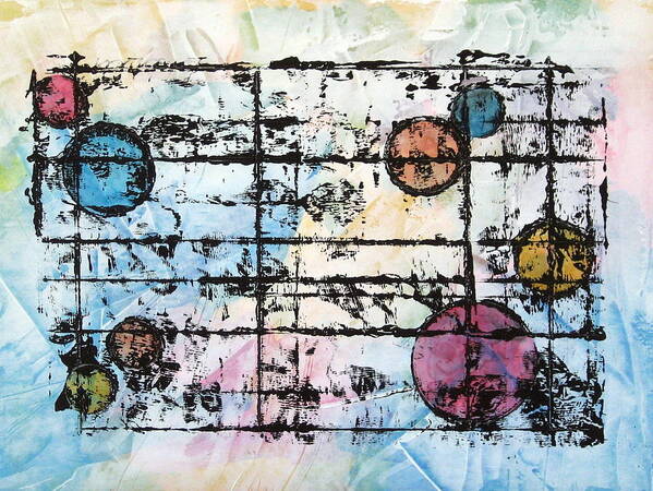 Abstract Poster featuring the painting Sheet Music by Kimberly Walker