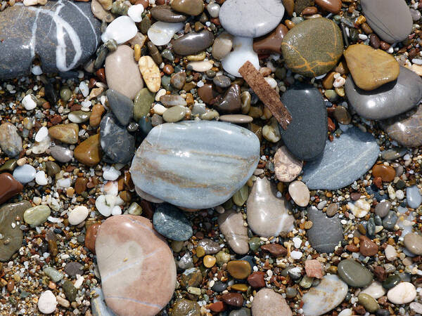 Pebbles Poster featuring the photograph Shiny Pebbles by Lynn Bolt