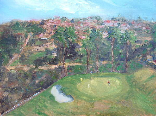 Golf San Clemente- 15th Hole -plain-air Poster featuring the painting Signature Hole by Bryan Alexander