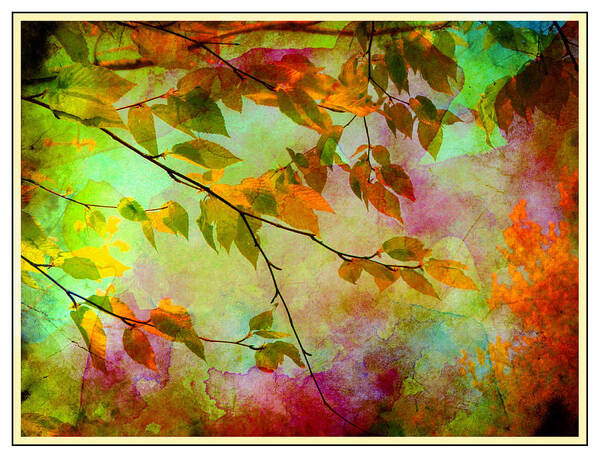 Leaves Poster featuring the digital art Signs of Autumn by Nina Bradica