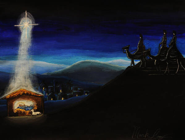 Christmas Poster featuring the painting Silent Night by Mark Lopez