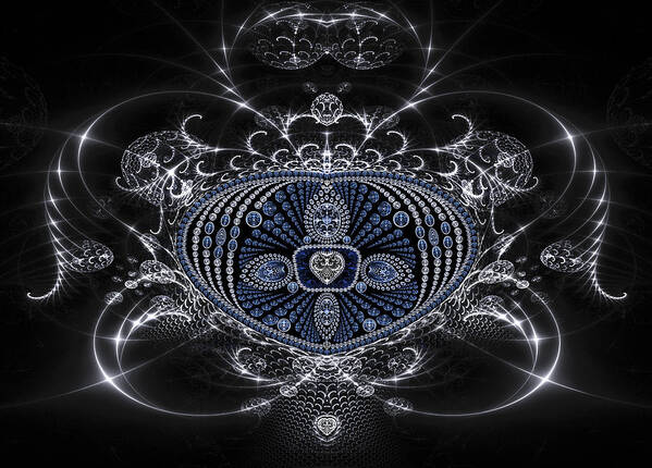 Fractal Poster featuring the digital art Silver Goblet by Phil Clark