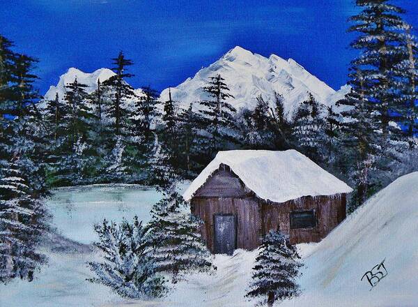 Acrylic Poster featuring the Snow Falling on Cedars by Barbara St Jean