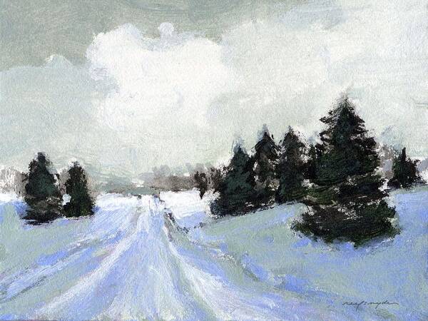 Winter Landscape Poster featuring the painting Snow scene by J Reifsnyder