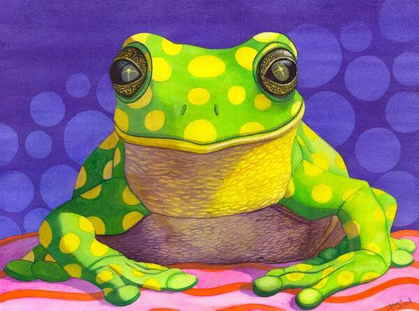 Frog Poster featuring the painting Spotted Frog by Catherine G McElroy