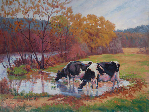 Landscape Poster featuring the painting Spring Pastoral by Keith Burgess