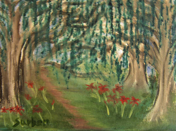 Trail Poster featuring the painting Spring Trail by Suzanne Surber