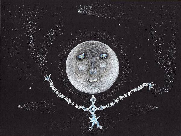 Jim Taylor Poster featuring the drawing Stardust Moon by Jim Taylor