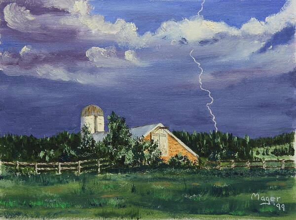 Painting Poster featuring the painting Storm Rolling In by Alan Mager