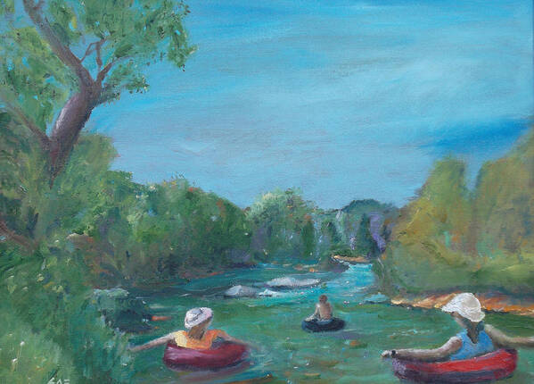 River Poster featuring the painting Summertime Float by Susan Esbensen