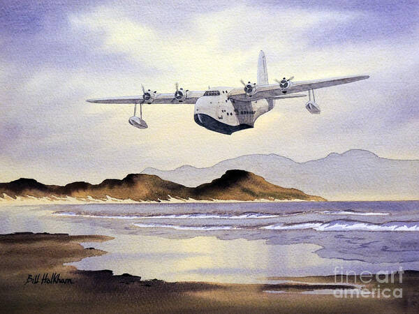 Aircraft Paintings Poster featuring the painting Sunderland Over Scotland by Bill Holkham