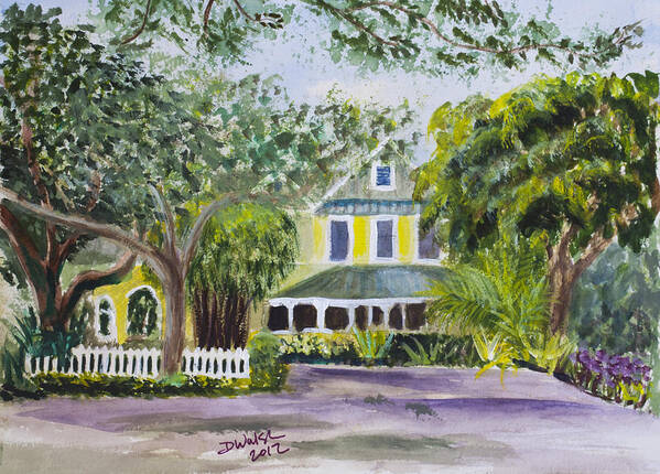 Landscape. Sundy House Poster featuring the painting Sundy House in Delray Beach by Donna Walsh