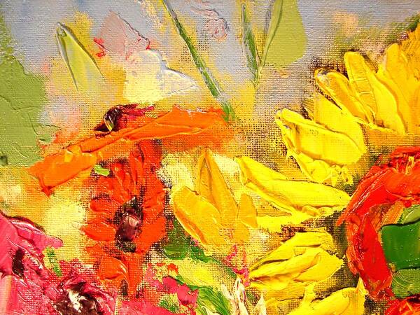 Sunflowers Poster featuring the painting Sunflower Detail by Ana Maria Edulescu