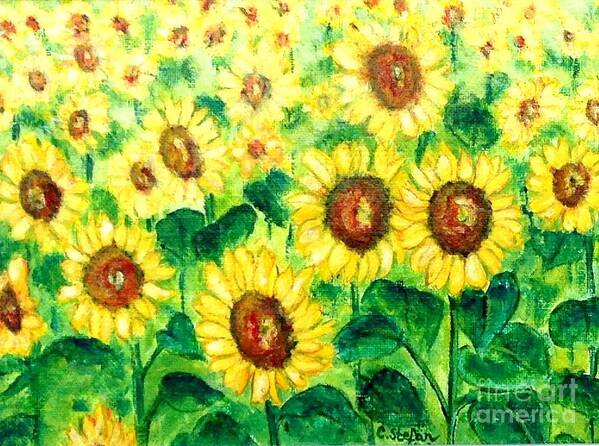 Painting Poster featuring the painting Sunflowers by Cristina Stefan