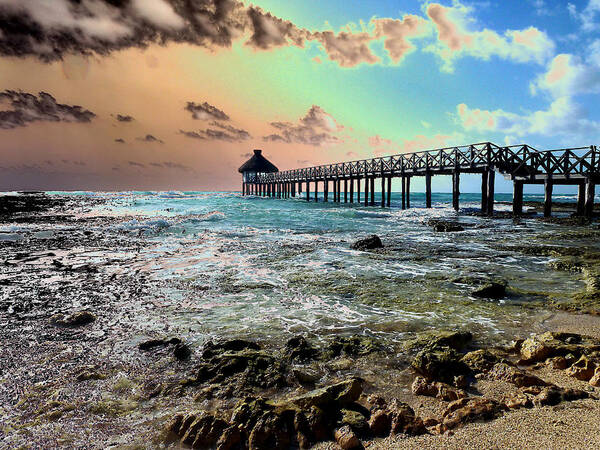 Ocean Poster featuring the photograph Sunrise on the ocean by Allan Rothman