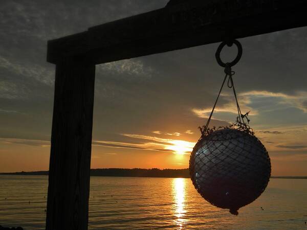 Sunset Poster featuring the photograph Sunset at the Pier by Jean Goodwin Brooks