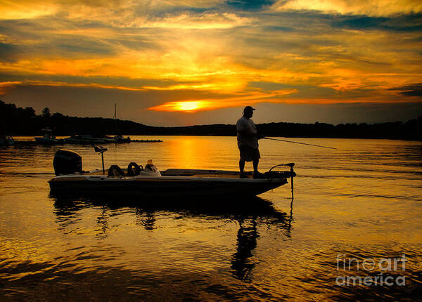 Mt. Arlington Poster featuring the photograph Sunset Fishing by Mark Miller