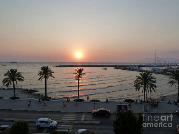 Kusadasi Poster featuring the photograph Sunset in Kusadasi by Zori Minkova