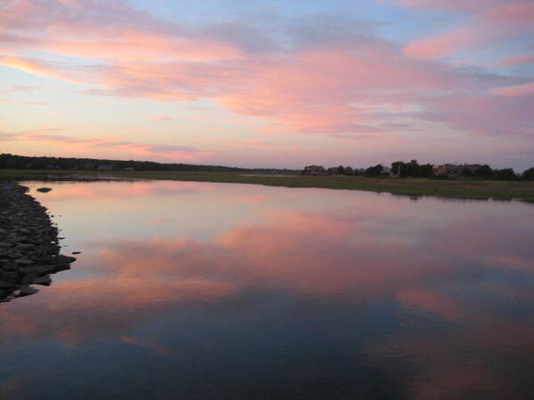 Landscape Poster featuring the photograph Sunset in Pink and Blue by Melissa McCrann