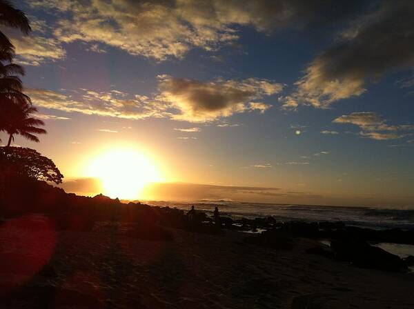 Sunset Poster featuring the photograph Sunset on the Ocean by Angela Bushman