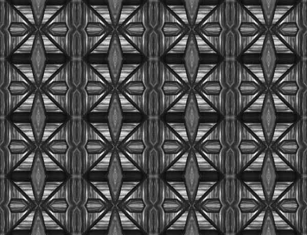 Black Poster featuring the painting Symmetrical Repeating Pattern in Charcoal by Barbara St Jean