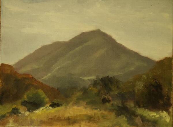 Landscape Poster featuring the painting Tamalpias From Larkspur by Margaret Elliott