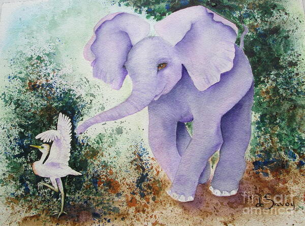 Tembo Poster featuring the painting Tembo Tag by Diane DeSavoy