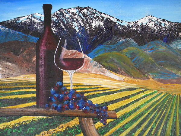 Wine Poster featuring the painting Temecula Wine Country by Eric Johansen