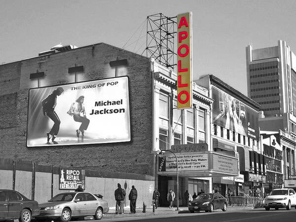 Advertisements Poster featuring the photograph The Apollo Theater by Nina Bradica