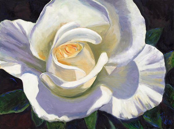 White Rose Poster featuring the painting The Beauty of Sunlight by Billie Colson