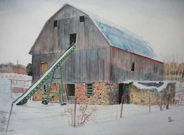 Old Barn Poster featuring the painting The Enchanted Barn by Lee Stockwell
