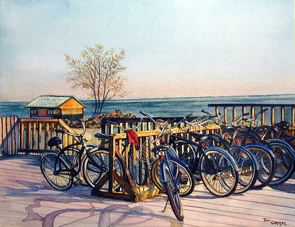 Bike Painting Poster featuring the painting The Forgotten Sweater by Terri Meyer