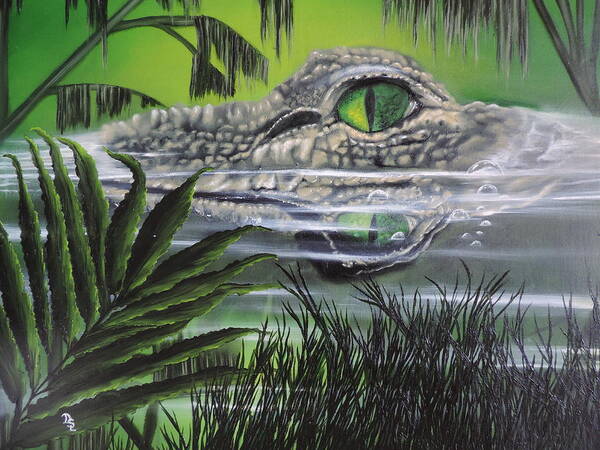 Gator Poster featuring the painting The Glades by Dianna Lewis