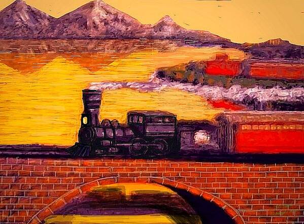 Art Poster featuring the painting The Little Engine by Larry Lamb