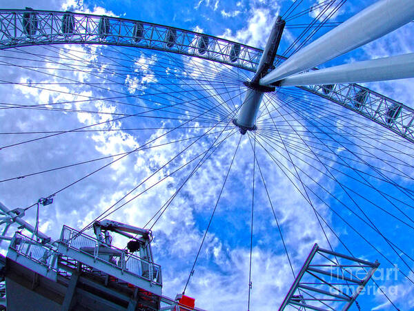 The London Eye Poster featuring the digital art The London Eye by Andrew Middleton