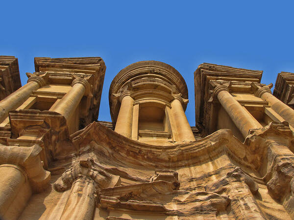 Petra Poster featuring the photograph The Monastery in Petra by David Gleeson