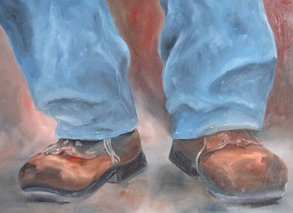Suede Shoes Poster featuring the painting The Musician's Shoes by Susan Richardson