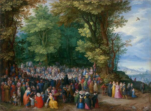 1598 Poster featuring the painting The Sermon on the Mount by Jan Brueghel the Elder