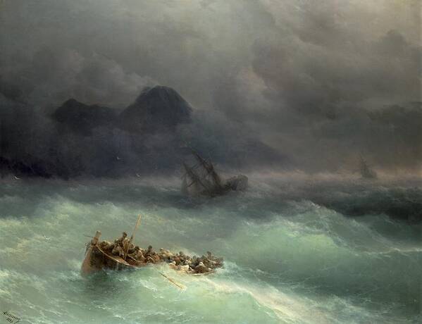 Storm Poster featuring the painting The Shipwreck by Ivan Konstantinovich Aivazovsky