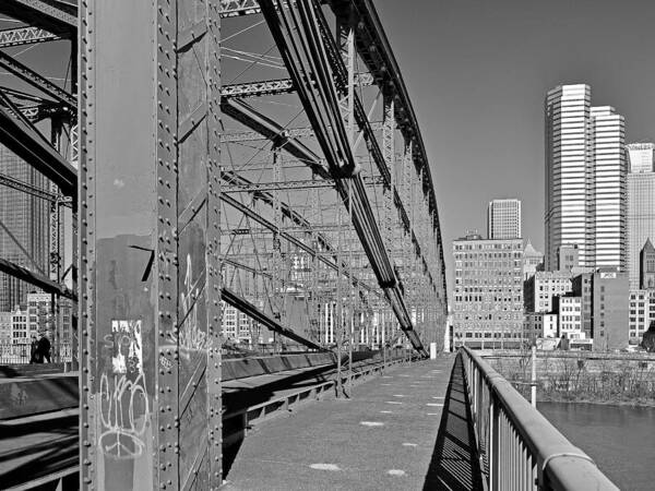 Pittsburgh Poster featuring the photograph The Smithfield Street Bridge trusses and ironwork. by Digital Photographic Arts