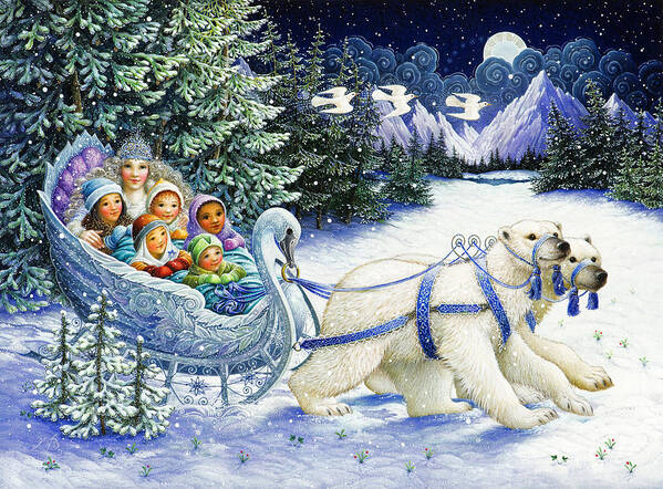 Christmas Poster featuring the painting The Snow Queen by Lynn Bywaters