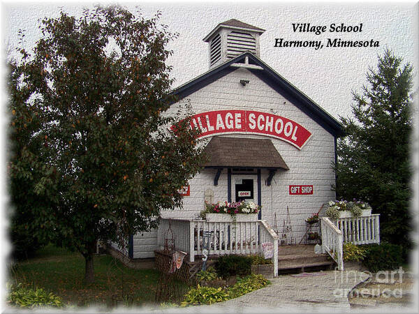 Gift Shop Poster featuring the photograph The Village School - Harmony Miinnesota by Charles Robinson