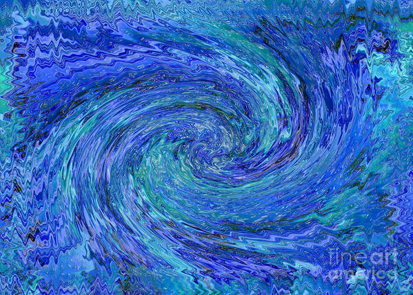 Abstract Poster featuring the digital art The Wave by Carol Groenen